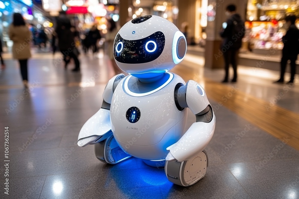 A robotic assistant helping an entrepreneur brainstorm ideas, representing the integration of AI in future business A robotic assistant helping an entrepreneur brainstorm ideas, representing the integration of AI in future business