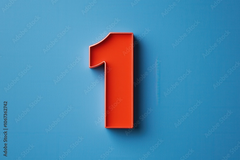 Number one in bold red against a calming blue background. Number one in bold red against a calming blue background.