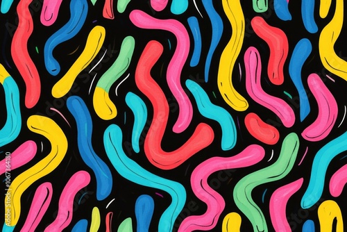 Wallpaper Mural Multicolored geometric pattern on a black background Torontodigital.ca