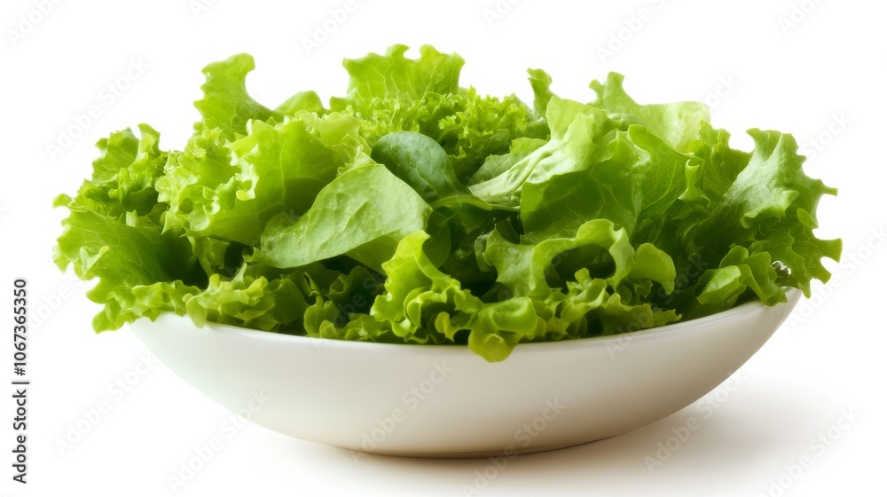 Fresh Green Lettuce in White Bowl Fresh Green Lettuce in White Bowl