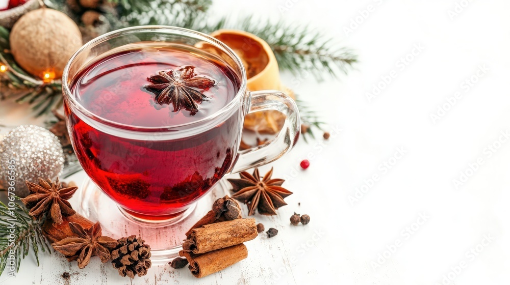 hot mulled wine with spices on white background hot mulled wine with spices on white background