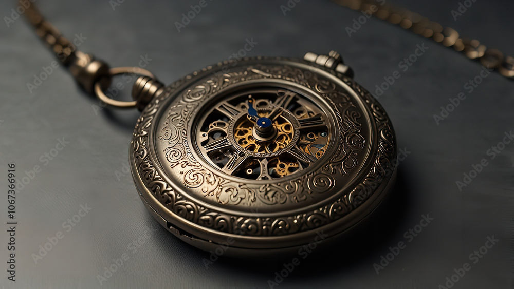 A classic pocket watch with intricate details. A classic pocket watch with intricate details.
