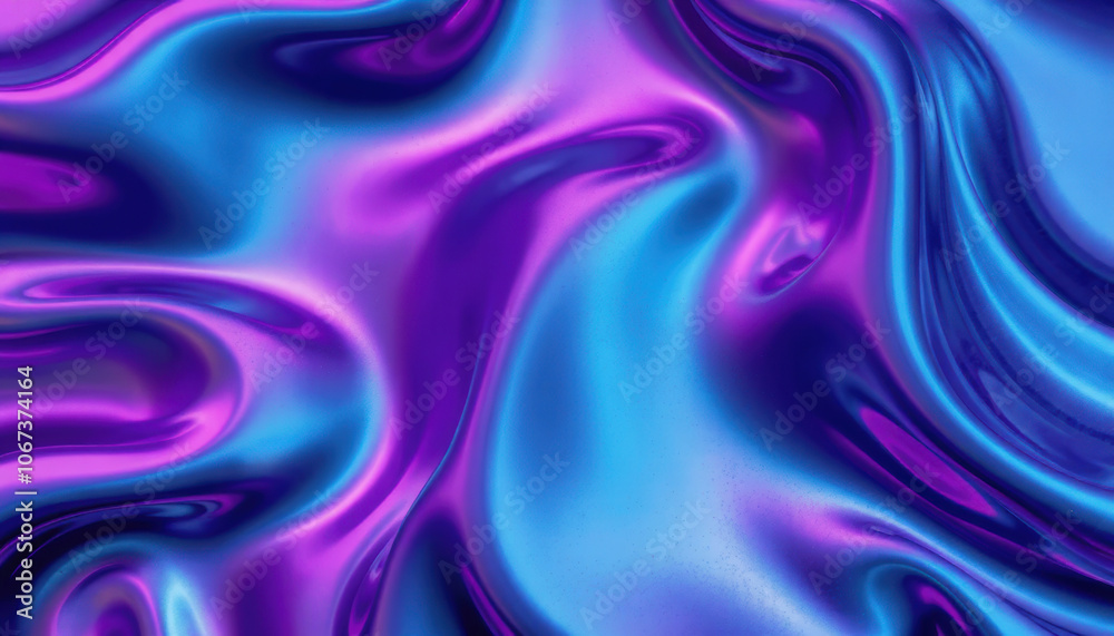 Obraz premium vibrant abstract texture featuring flowing waves of purple and blue, creating mesmerizing visual effect. smooth surface reflects light beautifully, enhancing dynamic colors