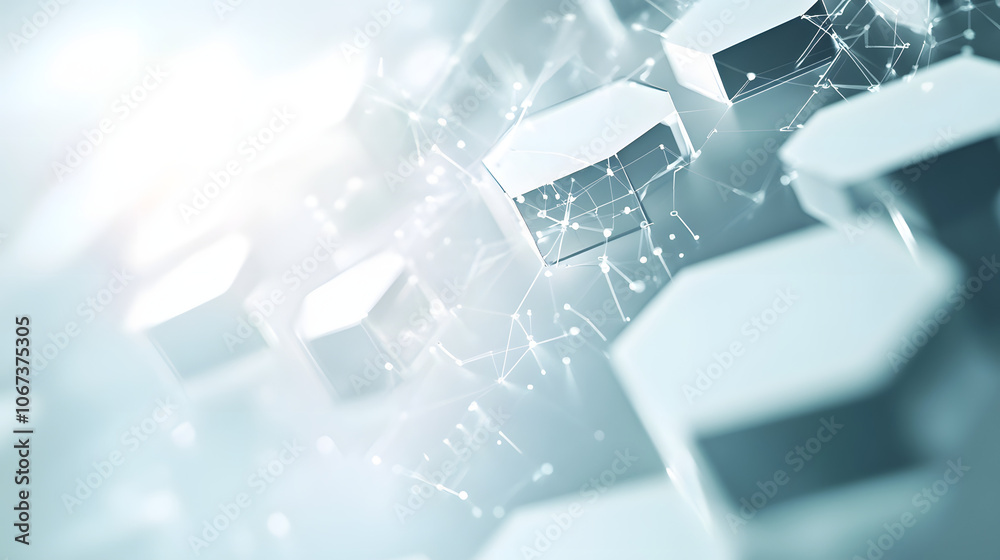 Abstract white technology hexagonal background Abstract white technology hexagonal background