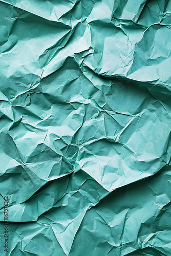 Wallpaper Mural  Turquoise crinkled paper texture with intricate folds and creases Torontodigital.ca