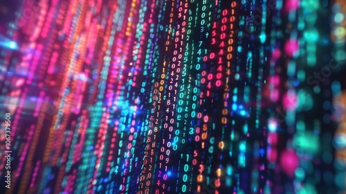 Wallpaper Mural Colorful Digital Binary Code Abstract Background Torontodigital.ca