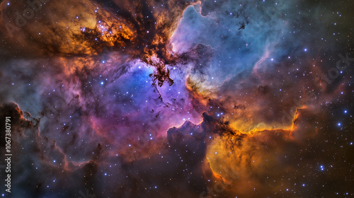 Stunning Nebula with Swirling Colors in Deep Space Captured in High Detail