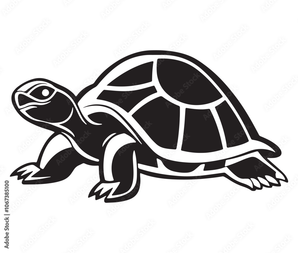 Fototapeta premium Tortoise icon silhouette, Turtle coloring page, Sea turtle illustration vector