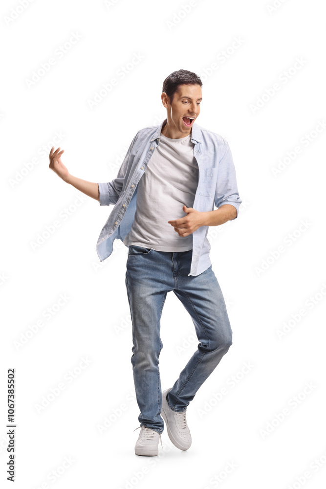 Happy young man dancing Happy young man dancing
