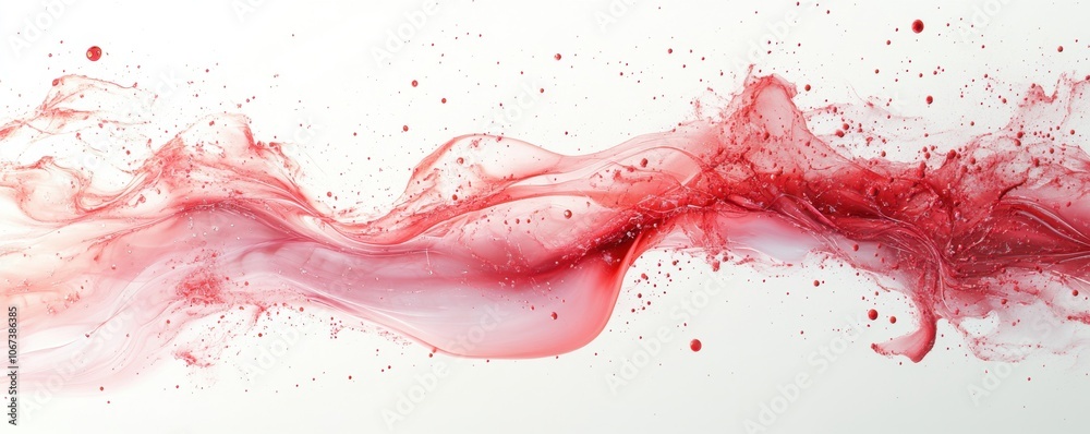 Abstract flowing red and pink paint on white background Abstract flowing red and pink paint on white background