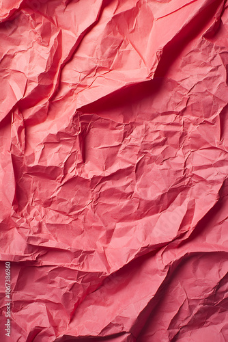 Wallpaper Mural Close-up of red crinkled paper texture, featuring detailed folds and creases, creating an uneven surface with a vibrant, tactile quality, adding depth and interest through its bold color and chaotic p Torontodigital.ca