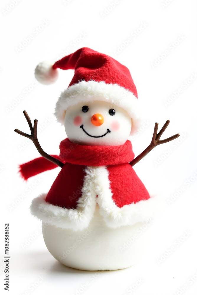 3D funny snowman on a white background 3D funny snowman on a white background