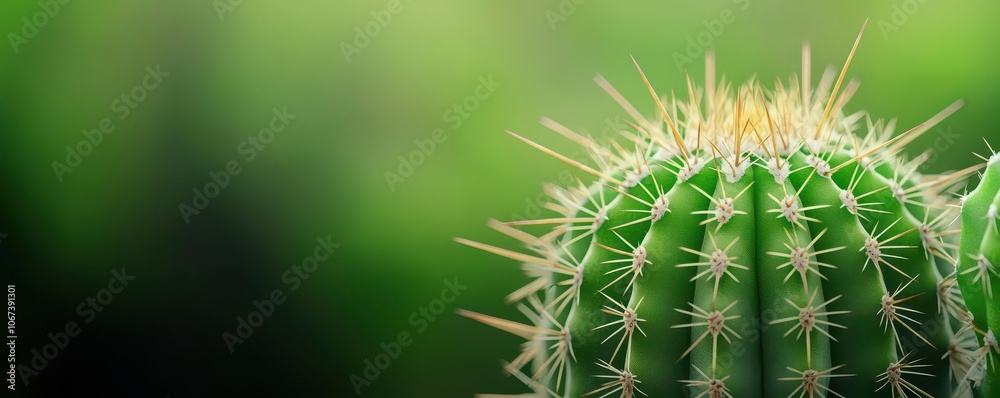 Close-up of a fresh green cactus with sharp thorns, showing texture and details, Cactus thorns macro close-up, Bold and prickly Close-up of a fresh green cactus with sharp thorns, showing texture and details, Cactus thorns macro close-up, Bold and prickly