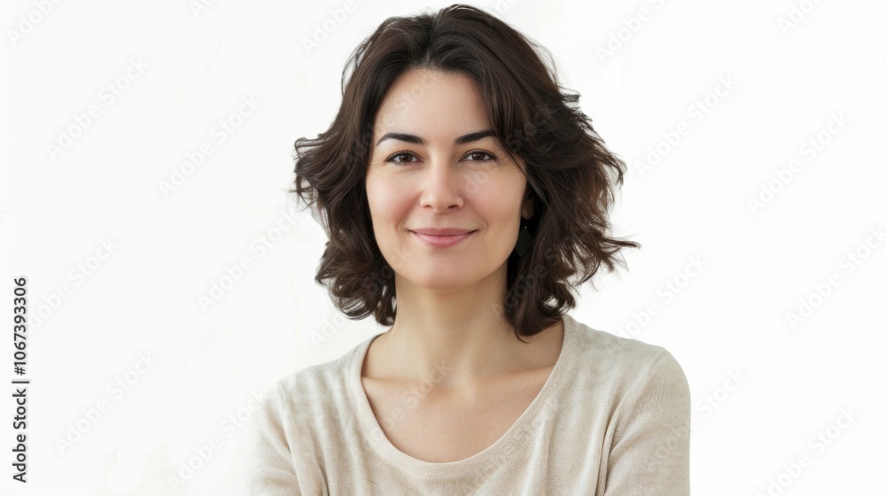 Smiling Woman Portrait - Casual and Confident Smiling Woman Portrait - Casual and Confident