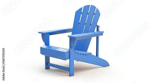 Blue Wooden Adirondack Chair for Relaxing Outdoors