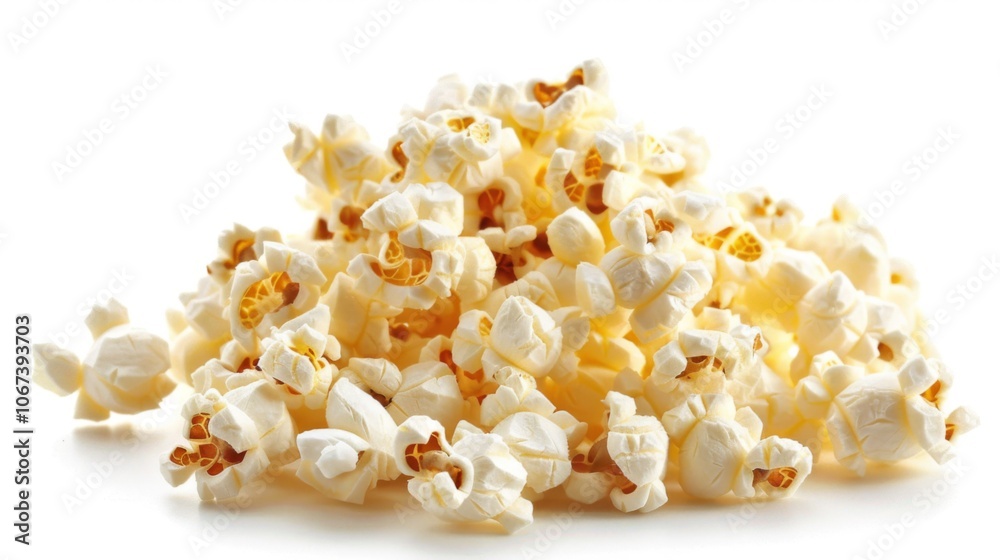 Close-up of a Pile of Fluffy Popcorn - A Delicious Snack for Movie Night Close-up of a Pile of Fluffy Popcorn - A Delicious Snack for Movie Night