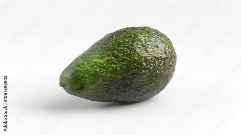 Close-Up of a Ripe Green Avocado