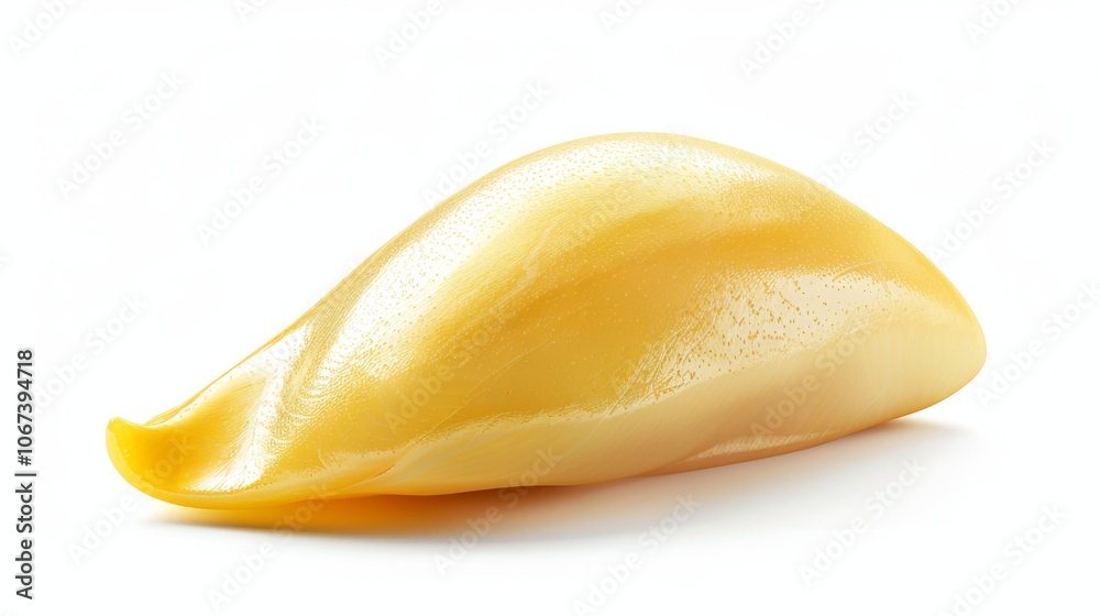 Close-Up of a Single, Shiny Yellow Food Item Close-Up of a Single, Shiny Yellow Food Item
