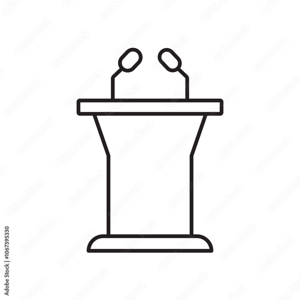 Lectern icon simple black line style. Lectern icon simple black line style.