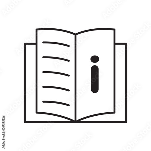 guide book icon simple black line style.