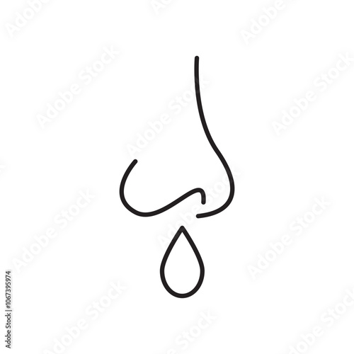 Runny nose icon simple black line style.