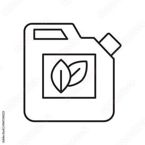 Biofuel canister icon simple black line style.