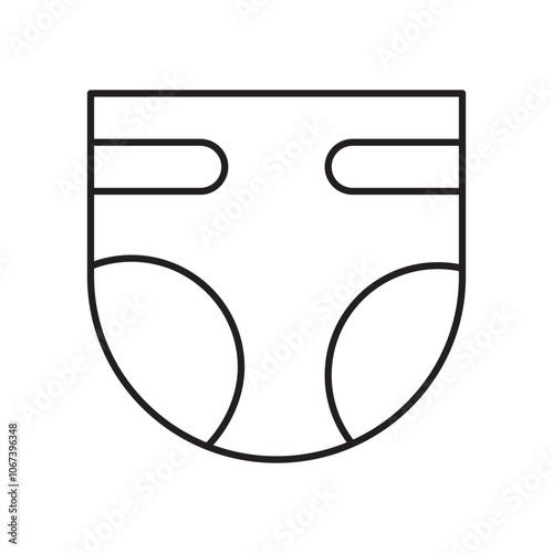Diaper icon simple black line style.