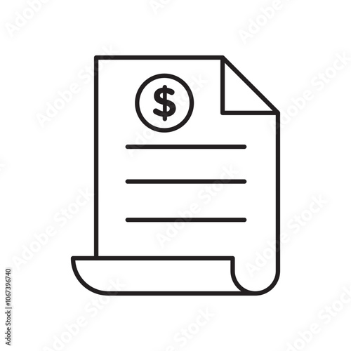 Bill paid icon simple black line style.