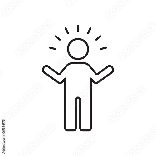 Self confidence icon simple black line style.
