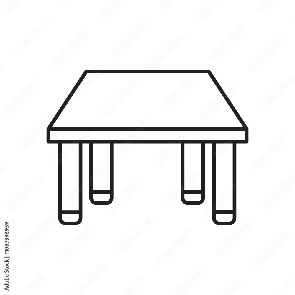 Table icon simple black line style.