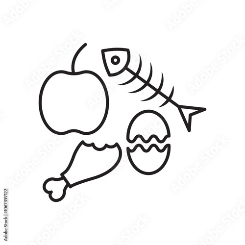 Organic waste icon simple black line style.