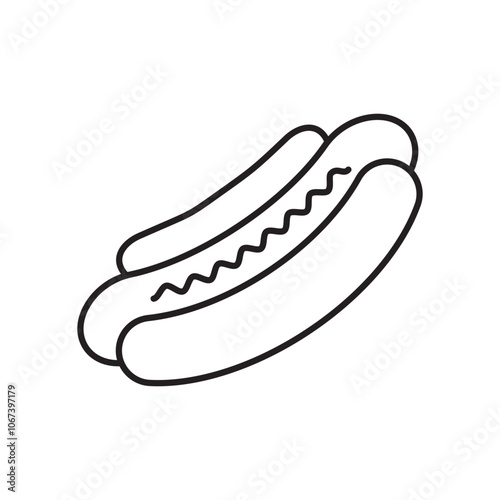 Hot dog flat simple vector symbols illustration.