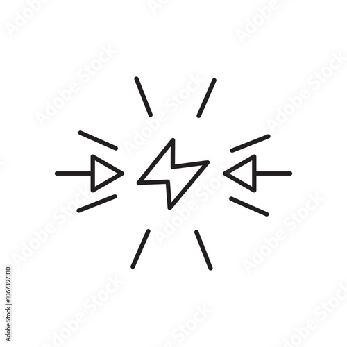 Conflict icon simple black line style.