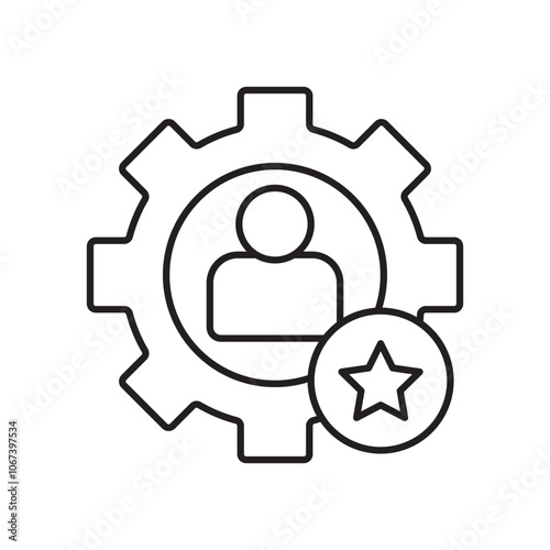 Skills icon simple black line style.