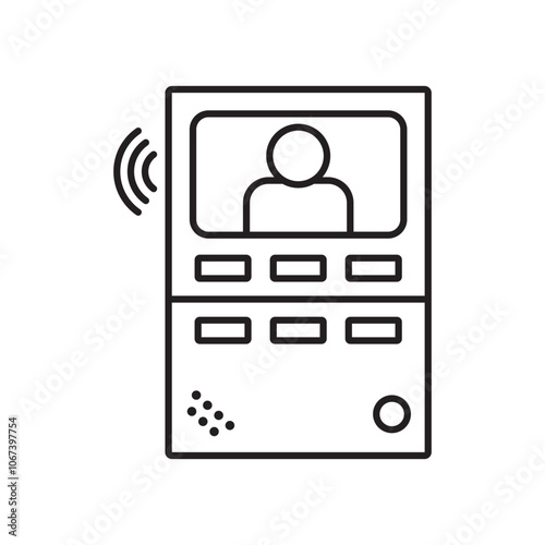 Intercom icon simple black line style.