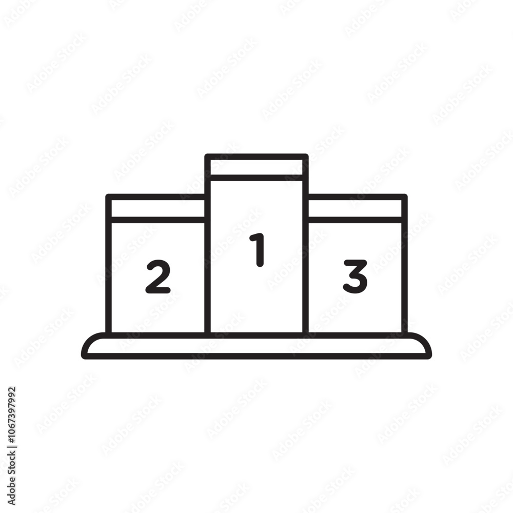 Podium icon simple black line style. Podium icon simple black line style.