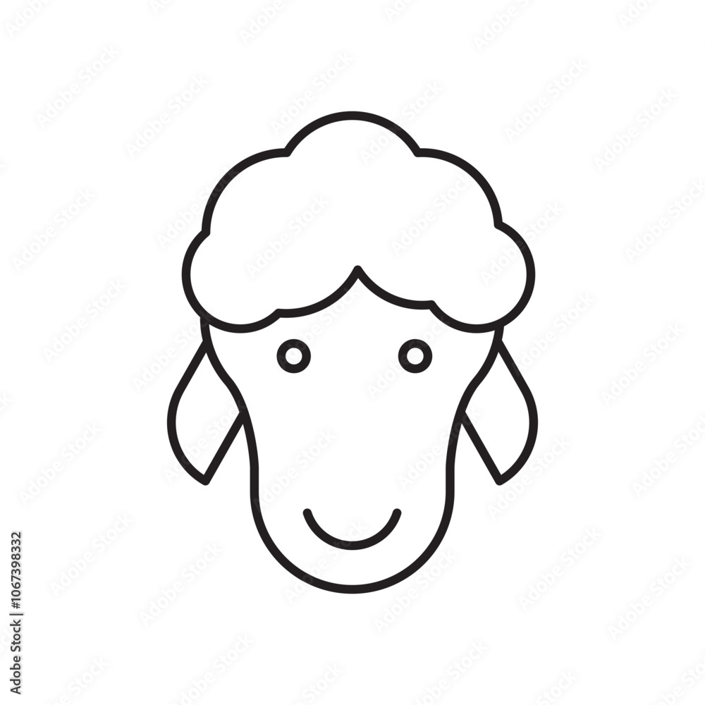 Lamb icon simple black line style. Lamb icon simple black line style.