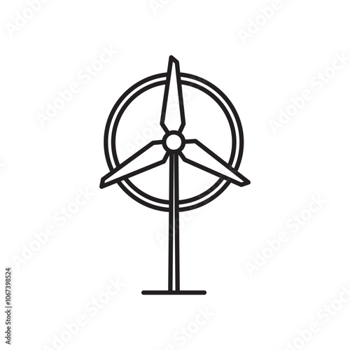 Eolic energy icon simple black line style.