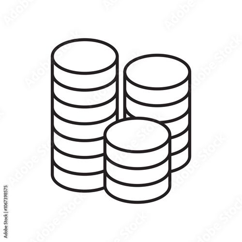 Coins stack icon simple black line style.