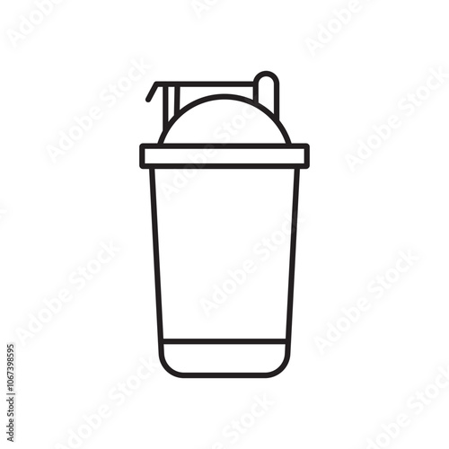 Protein shake flat simple vector symbols illustration.