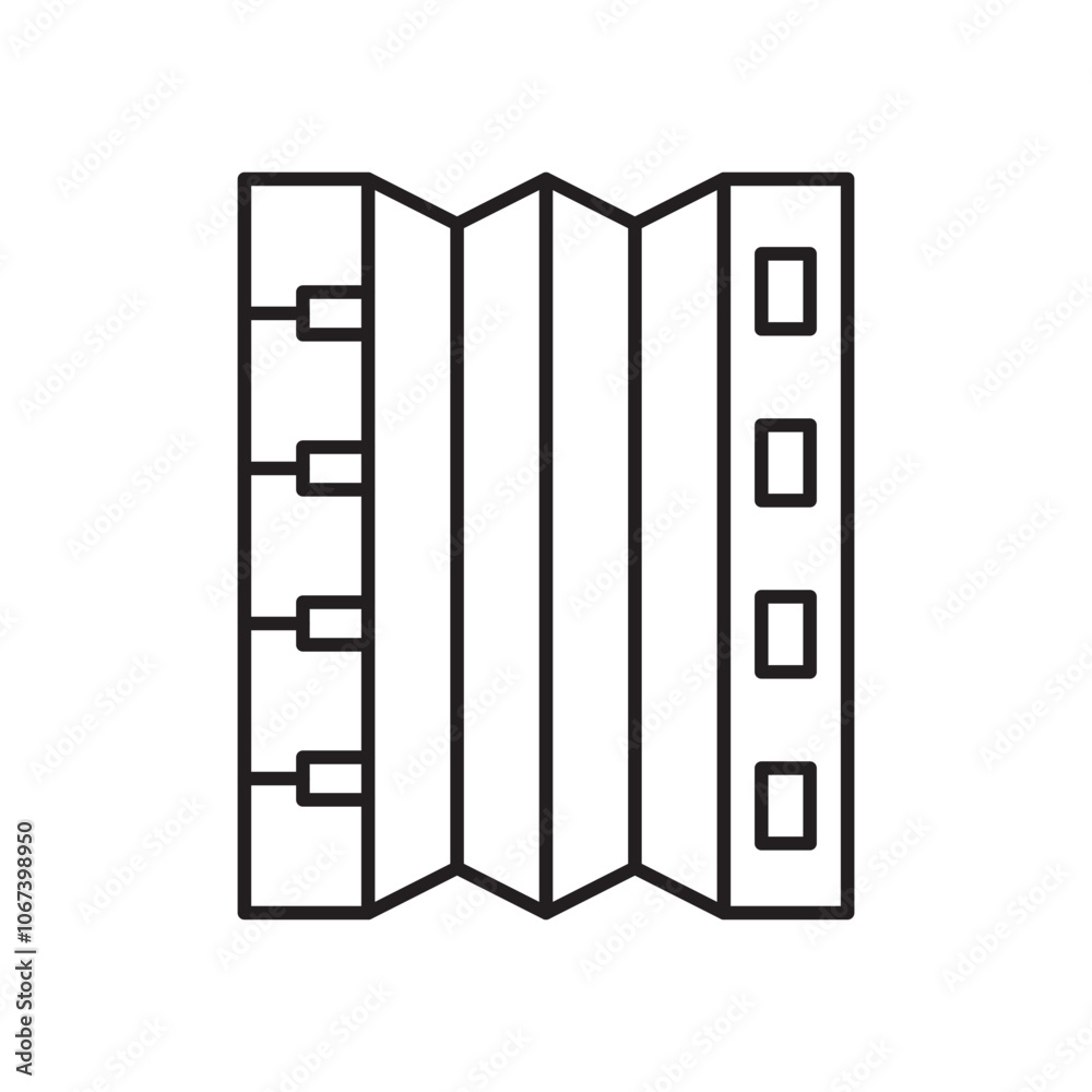 Bandoneon instrument icon simple black line style. Bandoneon instrument icon simple black line style.