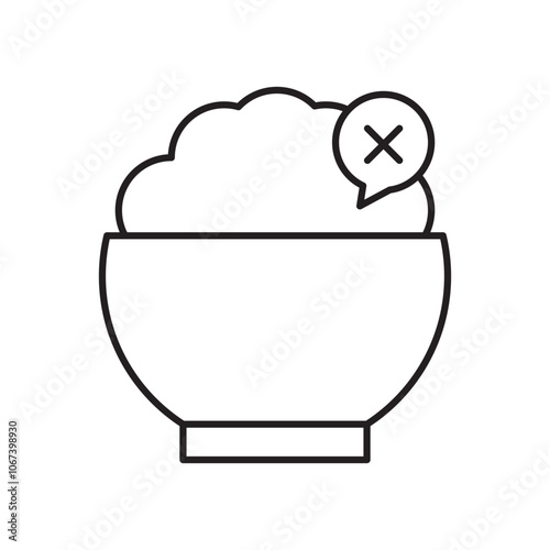 Lack of appetite icon simple black line style.