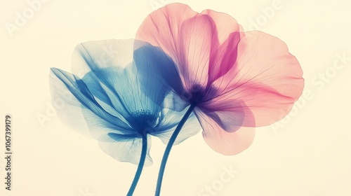 Minimalist Floral Illustration with Warm Pastel Tones