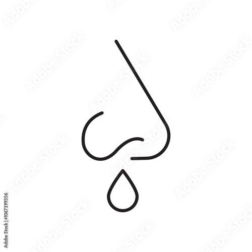 Stuffy nose icon simple black line style.