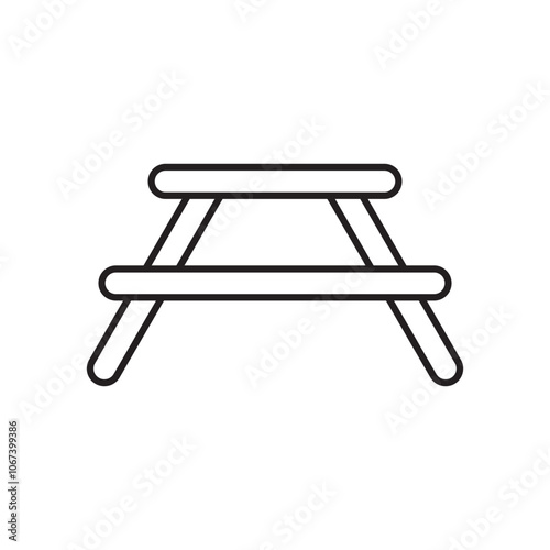 Camping table icon simple black line style.