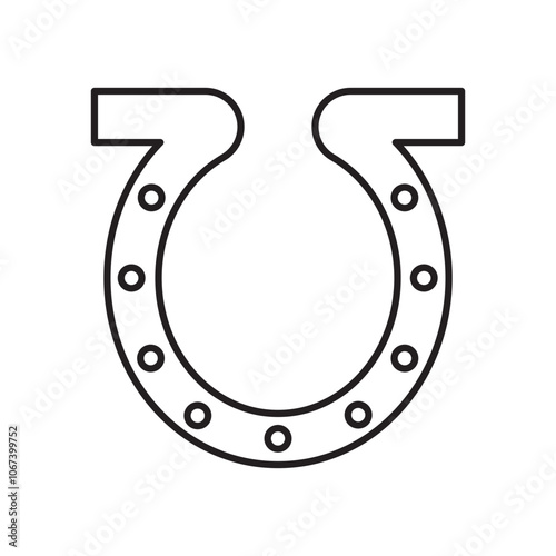 Horseshoe icon simple black line style.