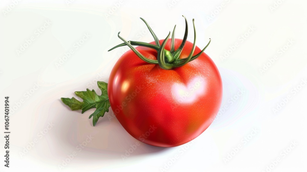 Fresh Red Tomato with Vine and Leaf - Still Life Photography Fresh Red Tomato with Vine and Leaf - Still Life Photography