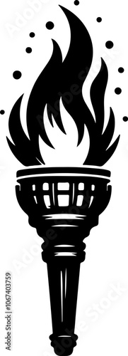 silhouette of a torch with a solid white background