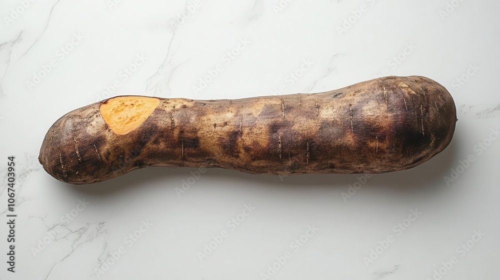 sweet potato isolated against a clean white background showcasing its earthy hues and natural texture ideal for foodrelated concepts and healthy eating themes sweet potato isolated against a clean white background showcasing its earthy hues and natural texture ideal for foodrelated concepts and healthy eating themes
