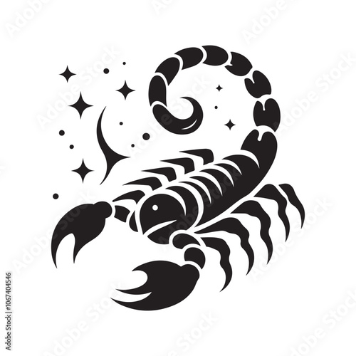 Detailed Scorpion Silhouette Vector Illustrations – Perfect for T-shirt Designs photo